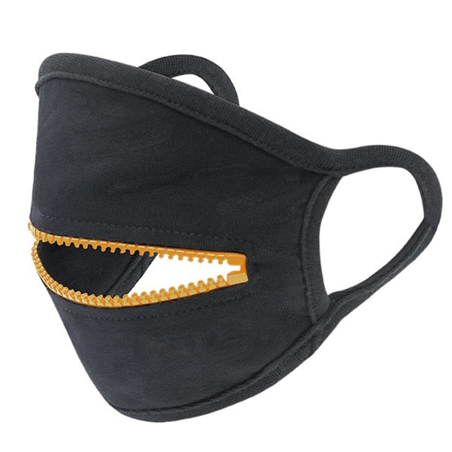 

Lovely Zipper Design Yellow Face Mask