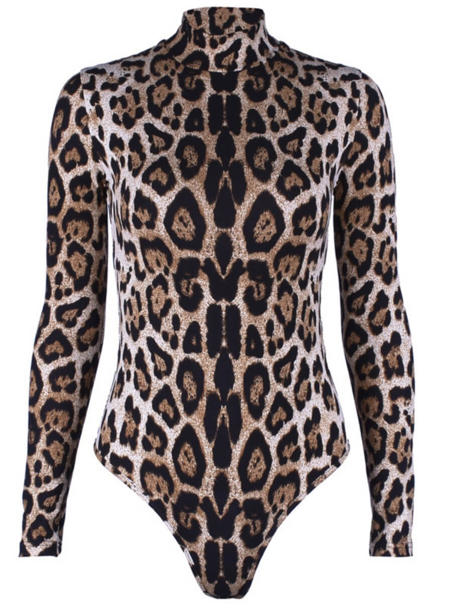 Lovely Sexy Leopard Print Skinny BodysuitLovelyWholesale | Wholesale ...