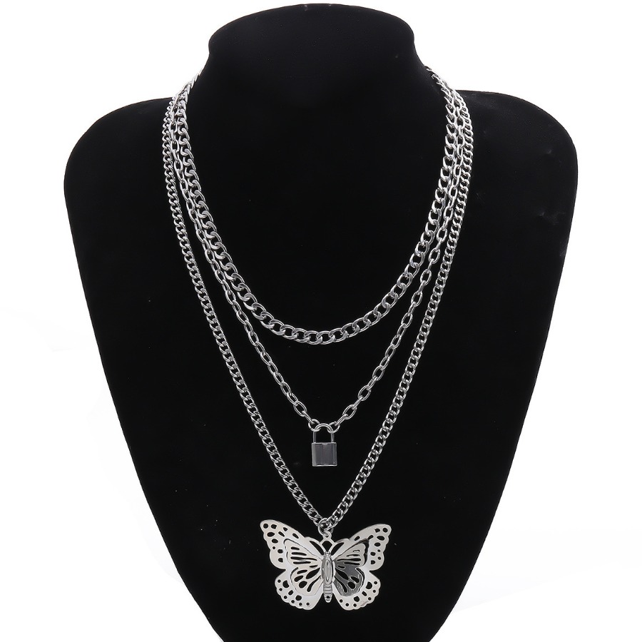 

lovely Stylish Butterfly Silver Necklace