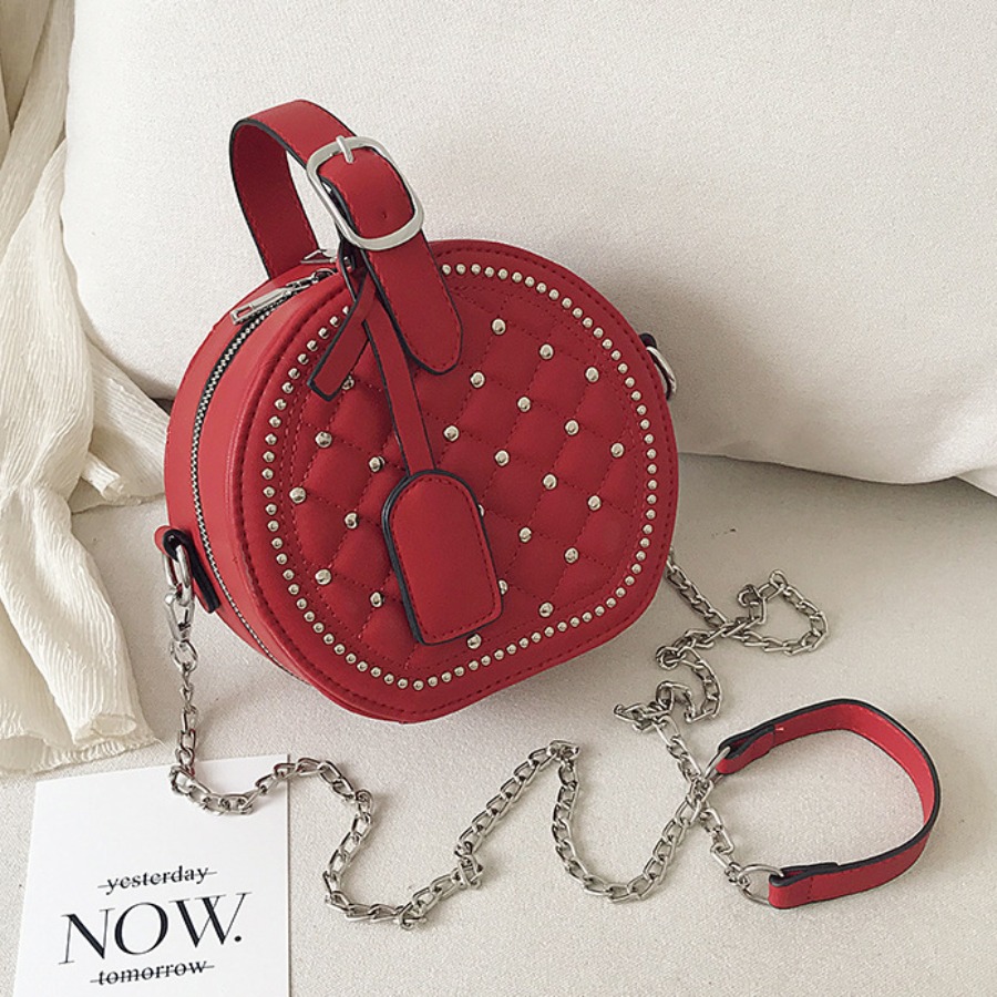 

Lovely Trendy Chain Strap Red Crossbody Bag