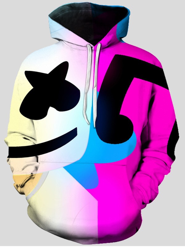 

lovely Leisure Hooded Collar Print Multicolor Men Hoodie, Multi