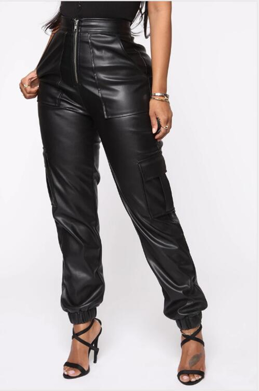 

lovely Street Pocket Patched Black Pants