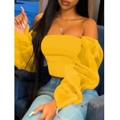 LW Off The Shoulde See-through Blouse