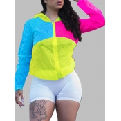 LW Casual Patchwork Yellow Coat