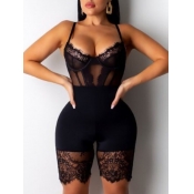 LW Sexy Lace See-through Black Sleepwear