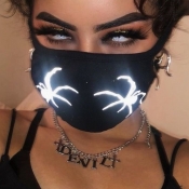 LW Print Black Face Mask