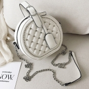 lovely Trendy Chain Strap White Crossbody Bag