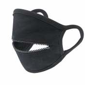 Lovely Zipper Design Black Face Mask