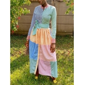 Lovely Casual Striped Patchwork Multicolor Ankle L