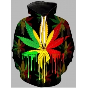 Lovely Men Bohemian Hooded Collar Print Multicolor