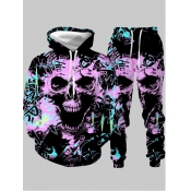 LW Men Hooded Collar Print Multicolor Oversized Pa