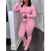 LW Hooded Collar Drawstring Pants Set