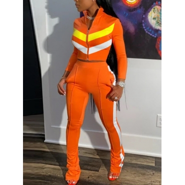 

LW Zipper Design Patchwork Croci Pants Set