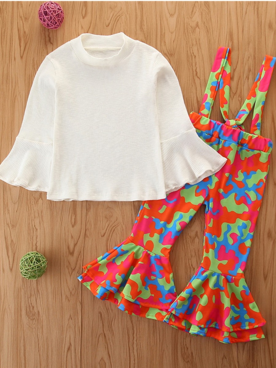 

lovely Casual Print White Girl Two-piece Pants Set