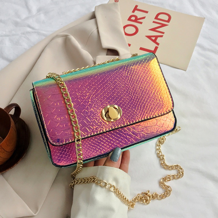 

lovely Chic Chain Strap Purple Crossbody Bag