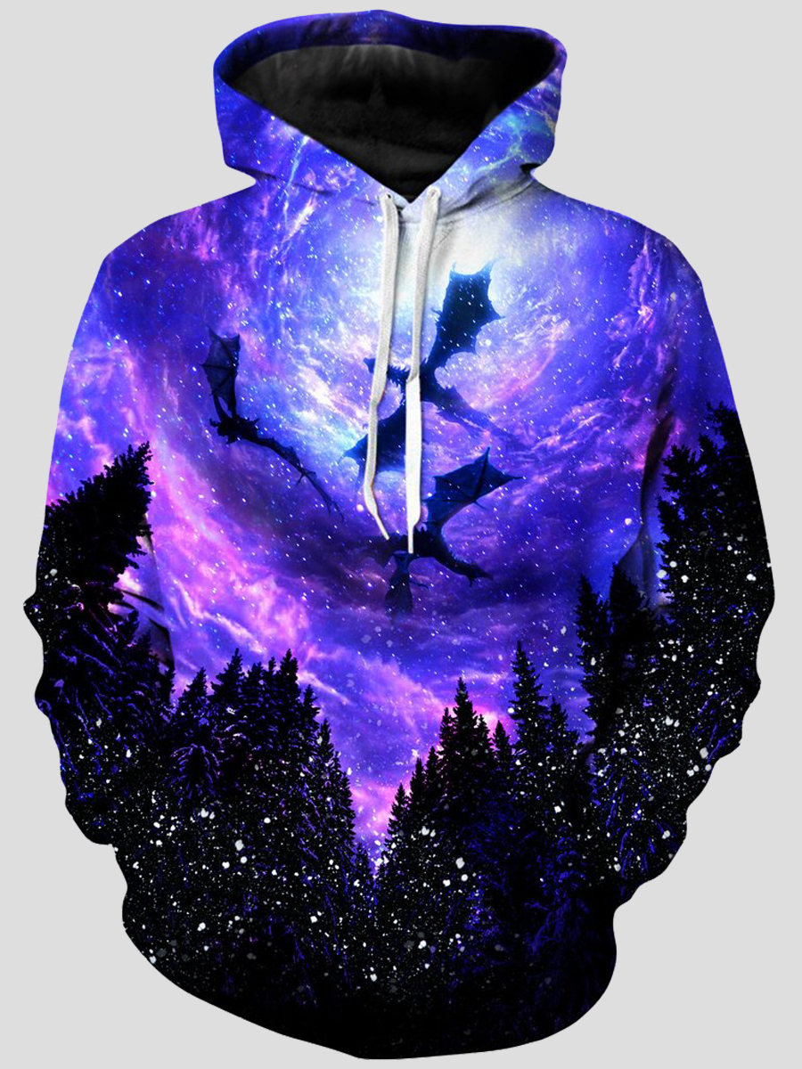 

lovely Trendy Hooded Collar Starry Sky Print Multicolor Hoodie, Multi