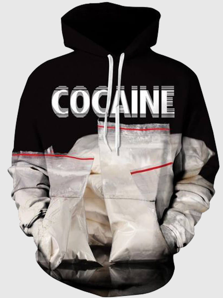 

Lovely Leisure Hooded Collar Print Patchwork Black Men Hoodie