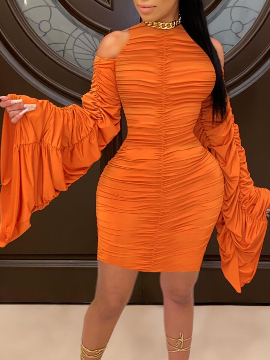 

Lovely Sexy Hollow-out Fold Design Croci Mini Dress
