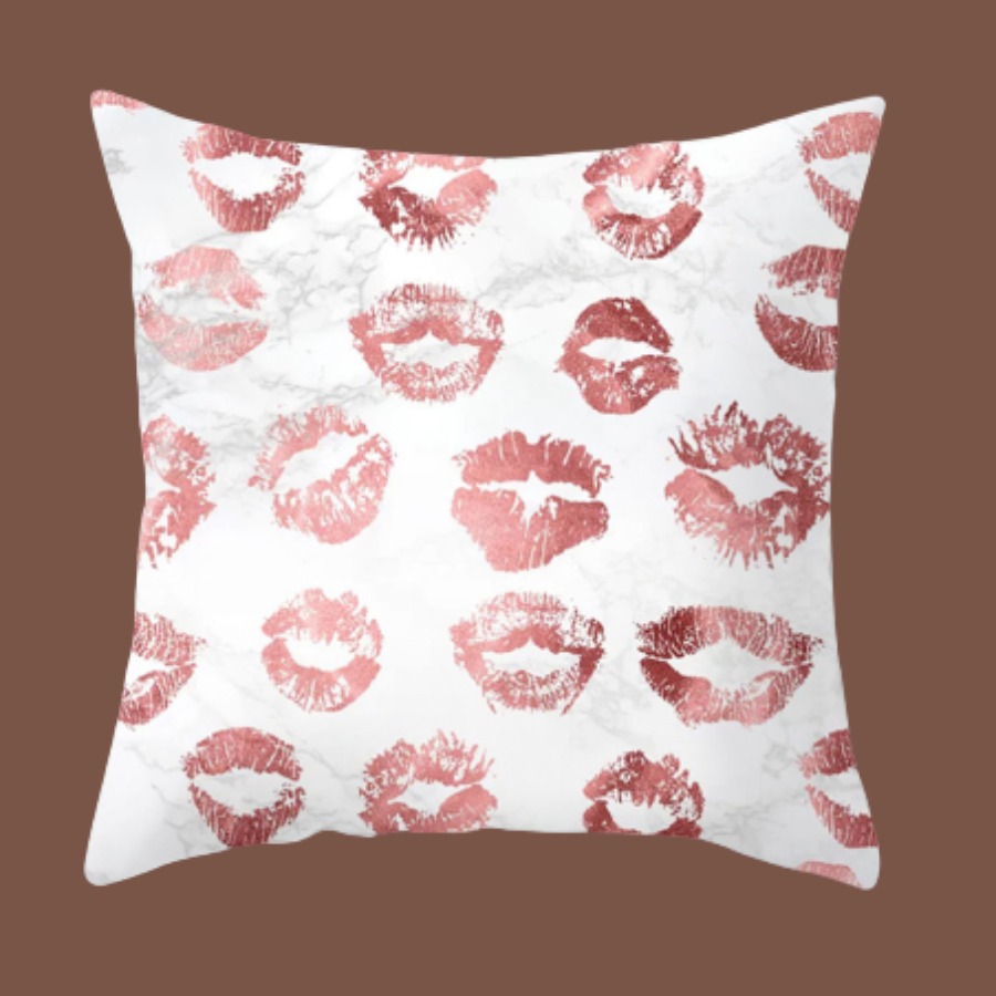 

lovely Chic Lip Print White Decorative Pillow Case