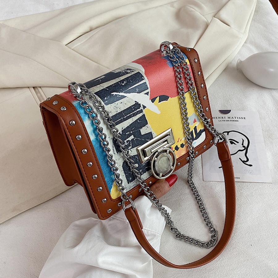 

Lovely Casual Letter Print Brown Crossbody Bag
