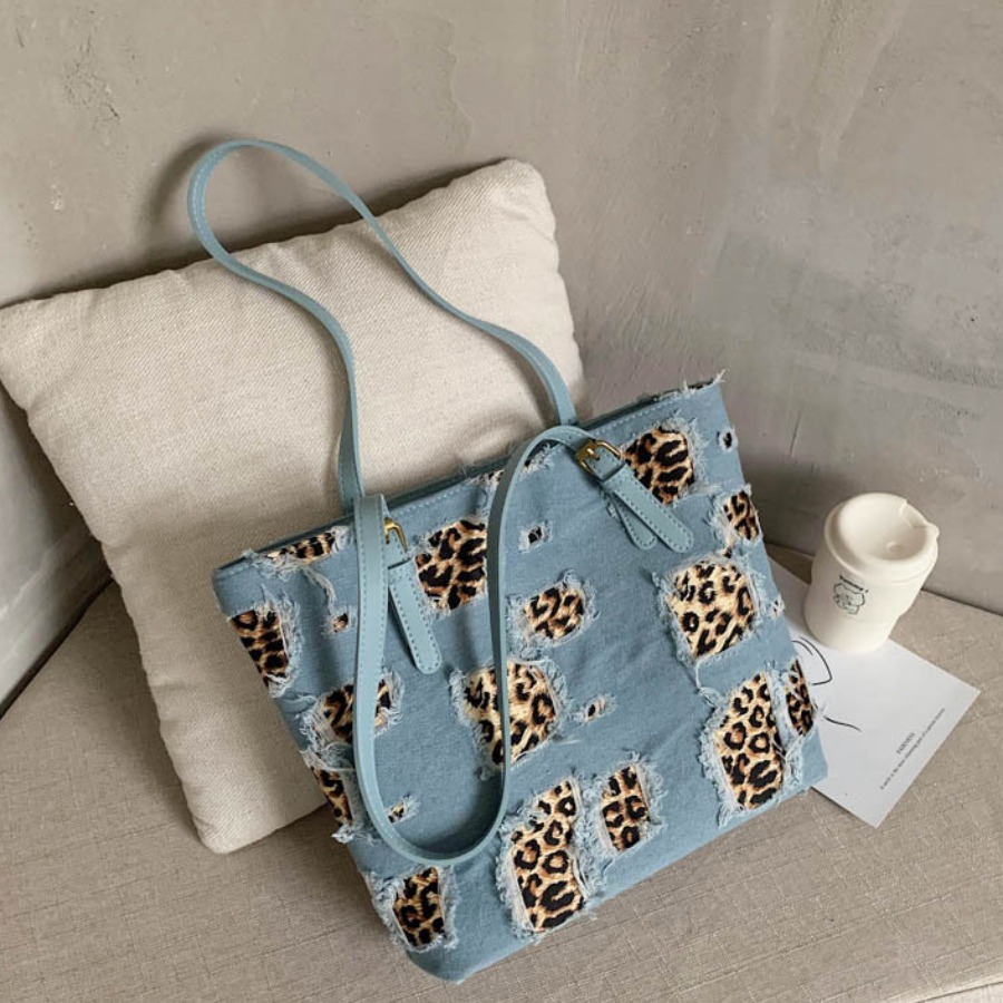 

lovely Trendy Patchwork Blue Shoulder Bag