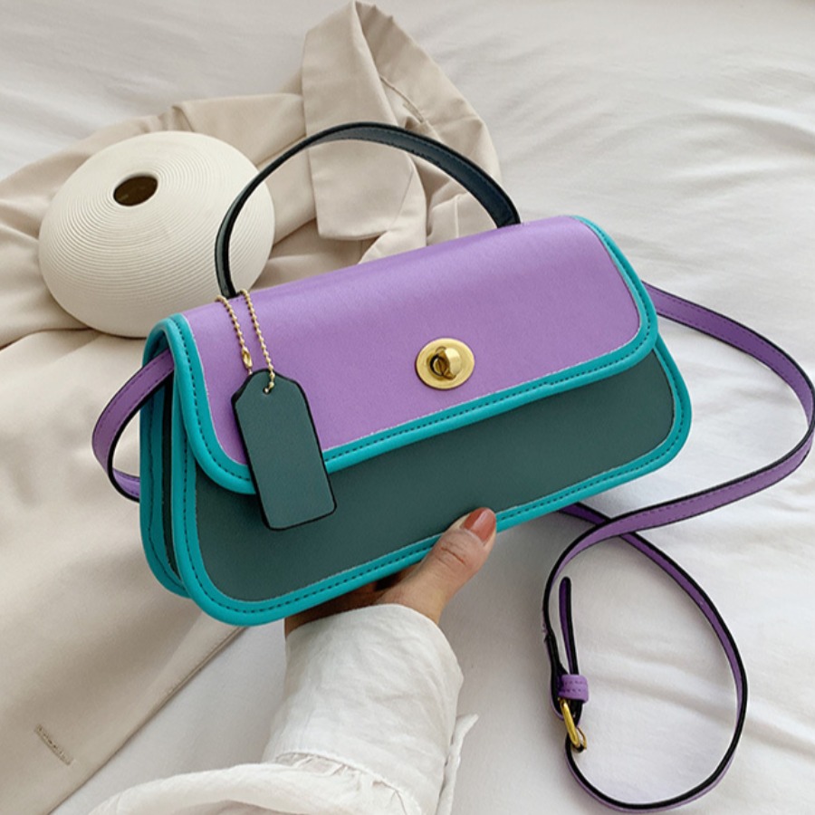 

lovely Stylish Patchwork Purple Crossbody Bag