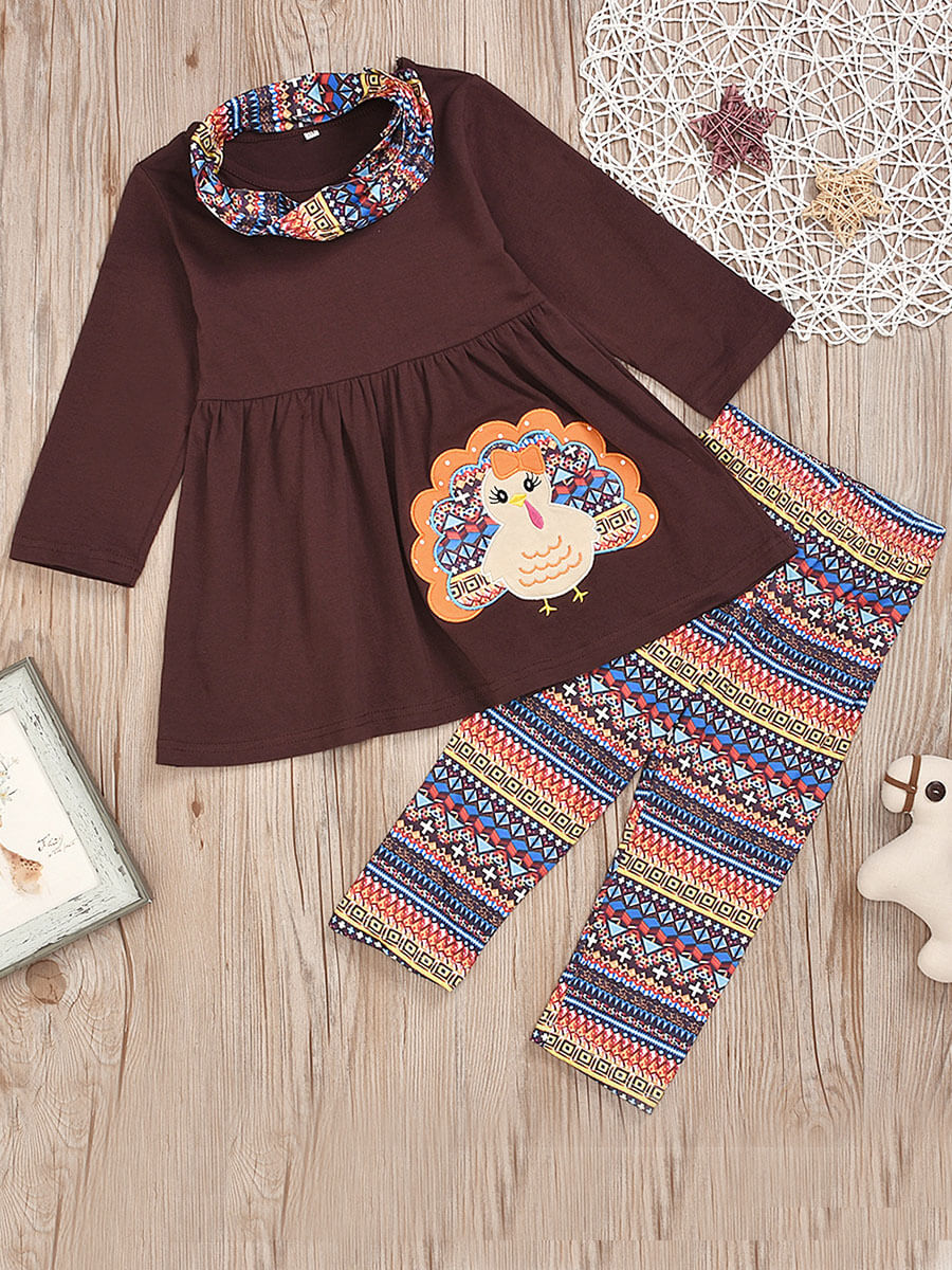 

Lovely Sweet O Neck Print Brown Girl Two-piece Pants Set