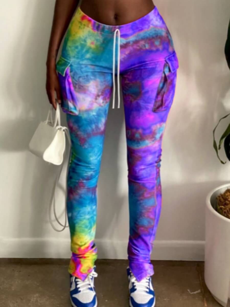 

Lovely Stylish Tie-dye Blue Pants