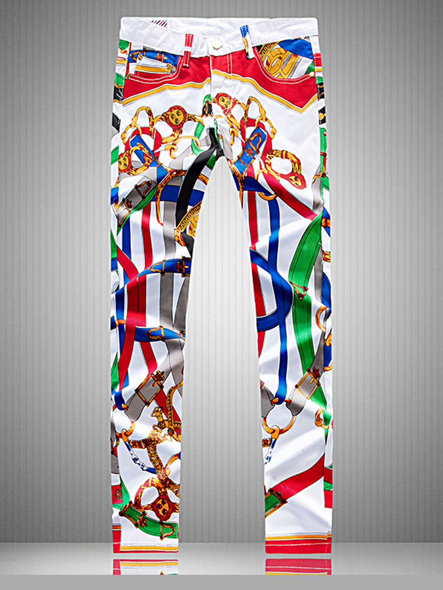 

Lovely Street Print White Men Jeans