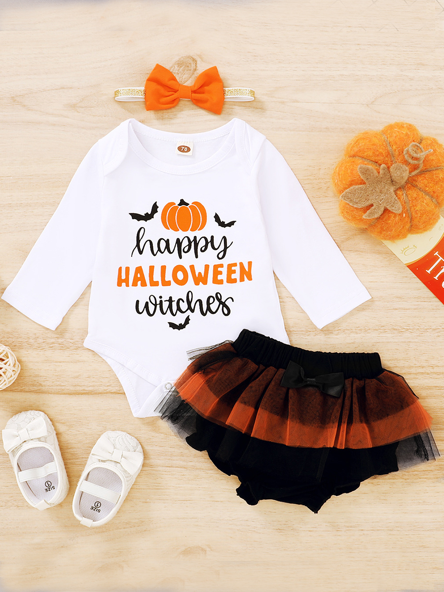 

lovely Casual O Neck Letter Print White Girl Two-piece Skirt Set