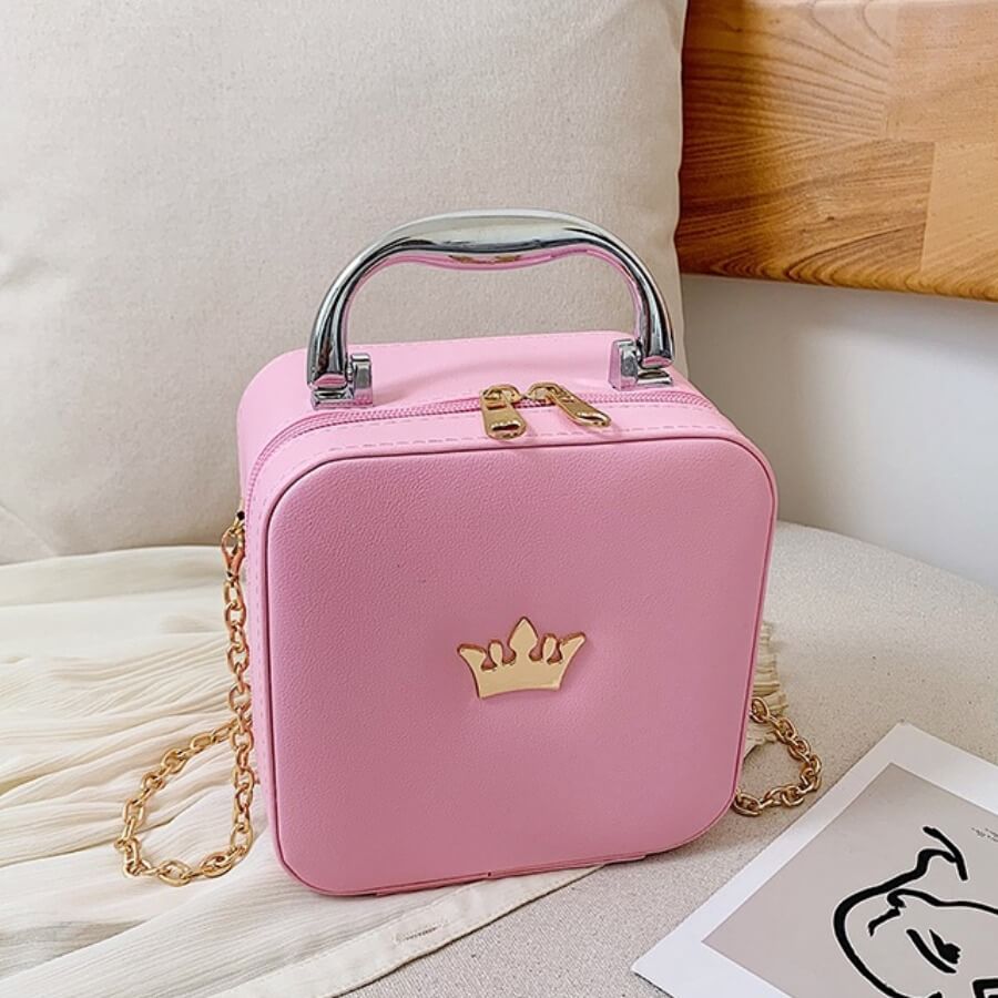 

Lovely Chic Chain Strap Pink Crossbody Bag