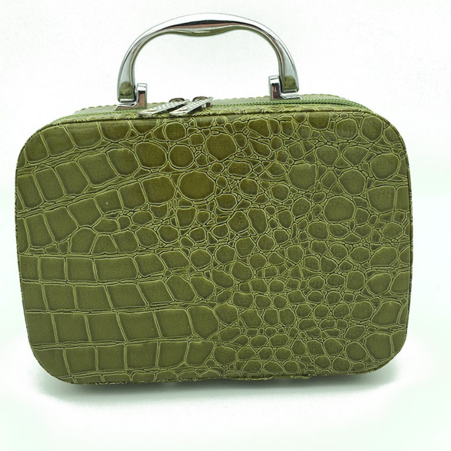 

lovely Stylish Zipper Design Green Makeup Bag