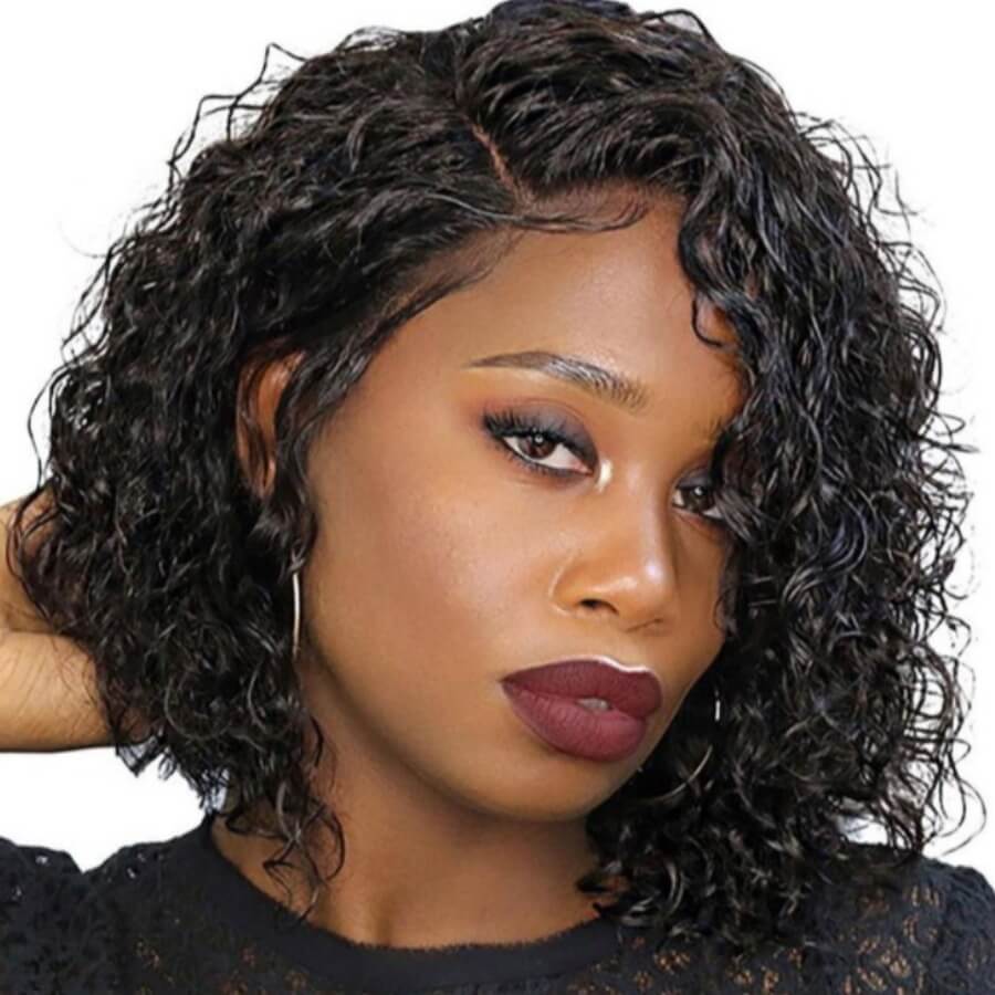 

Lovely Stylish Bobo Curly Black Wigs