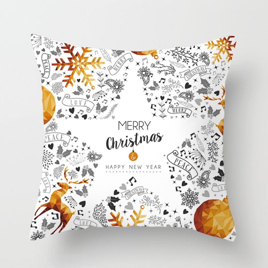 

lovely Chic Print White Decorative Pillow Case