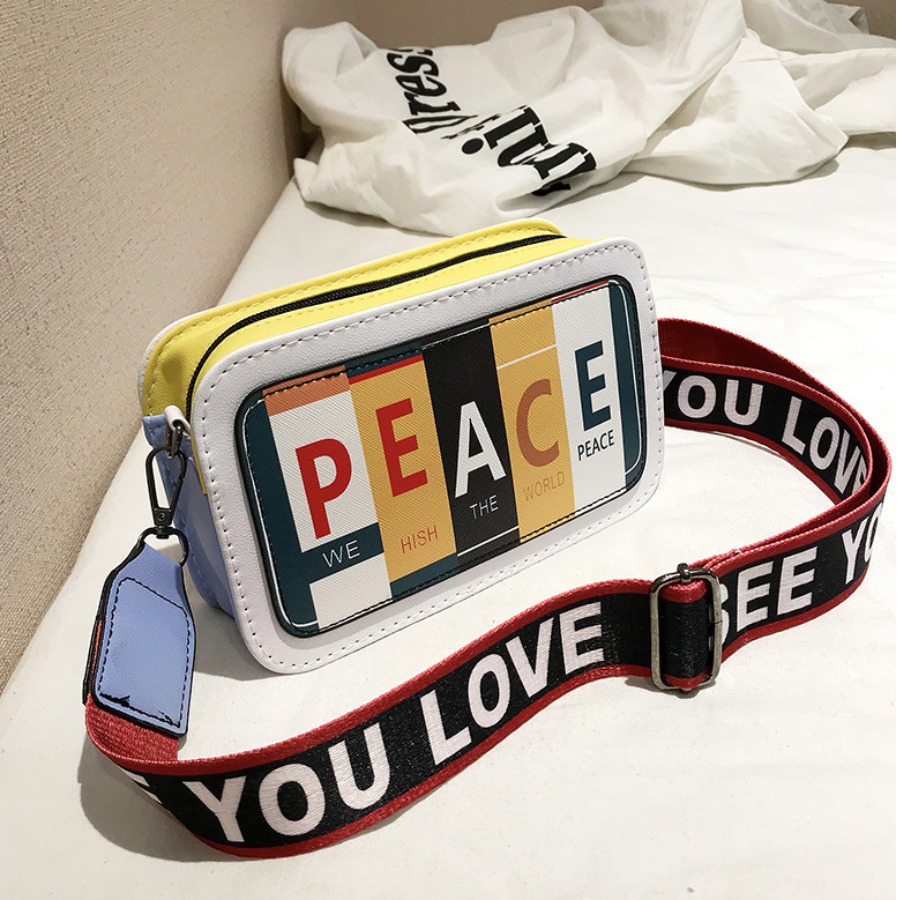 

Lovely Stylish Letter Print White Crossbody Bag