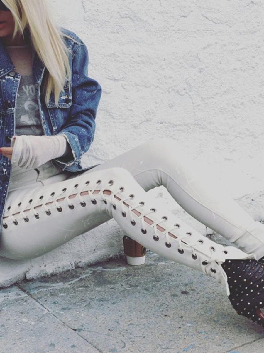 

lovely Street Bandage Design White Jeans