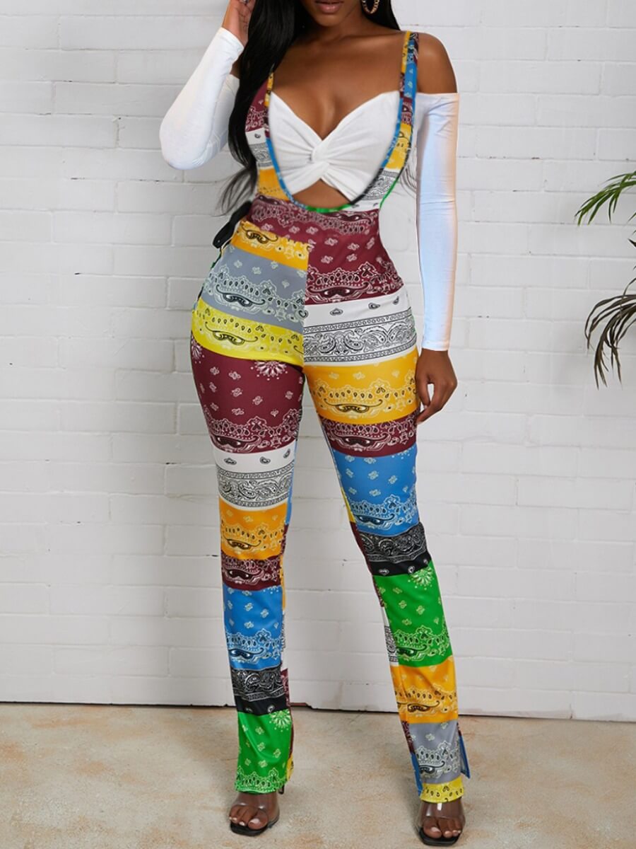 

Lovely Trendy Print Multicolor One-piece Jumpsuit, Multi