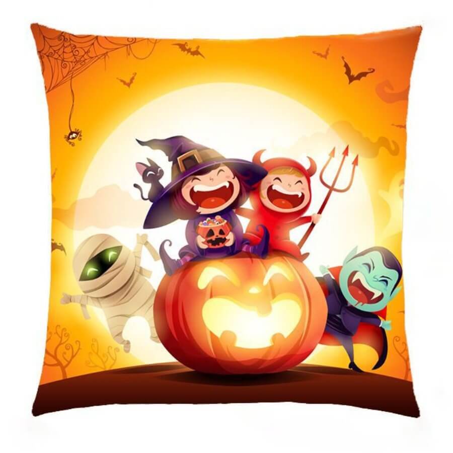 

Lovely Trendy Print Orange Yellow Decorative Pillow Case