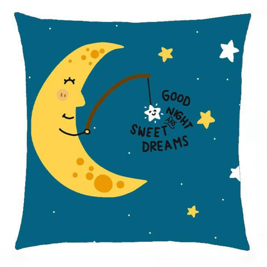 

Lovely Trendy Print Blue Decorative Pillow Case