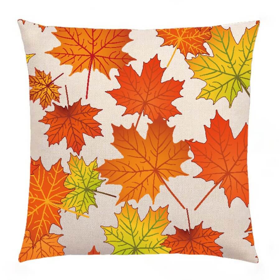 

Lovely Stylish Leaf Print Multicolor Decorative Pillow Case, Multi