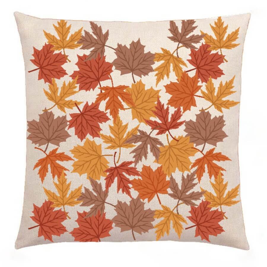 

Lovely Stylish Leaf Print Deep Orange Decorative Pillow Case
