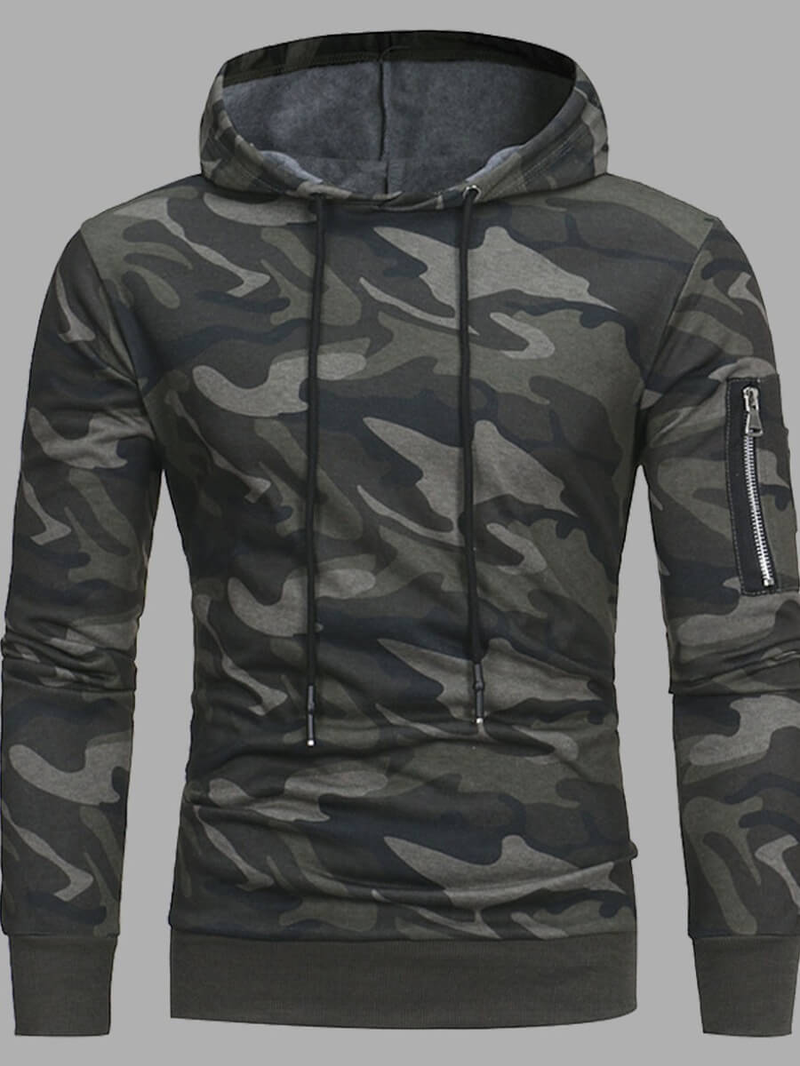 

Lovely Casual Hooded Collar Camo Print Men Hoodie