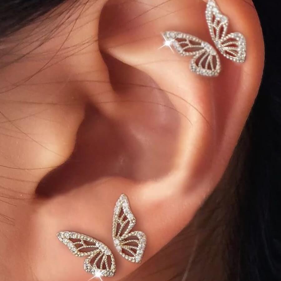 

Lovely Stylish Butterfly Silver Earring