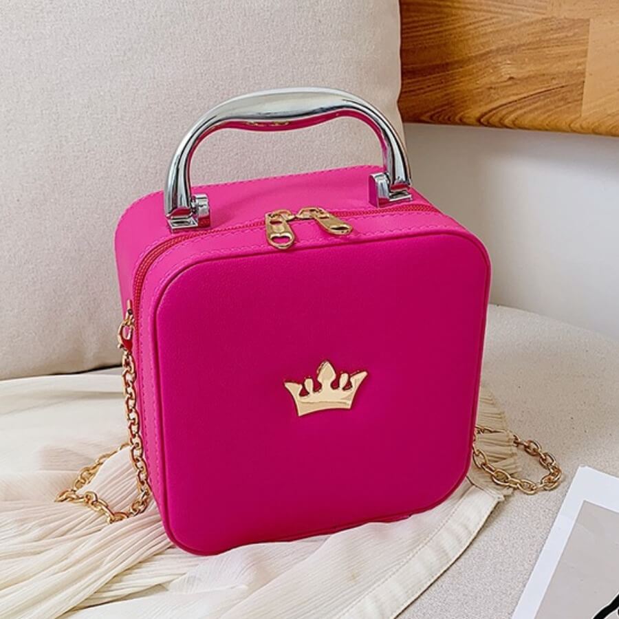 

Lovely Chic Chain Strap Rose Red Crossbody Bag
