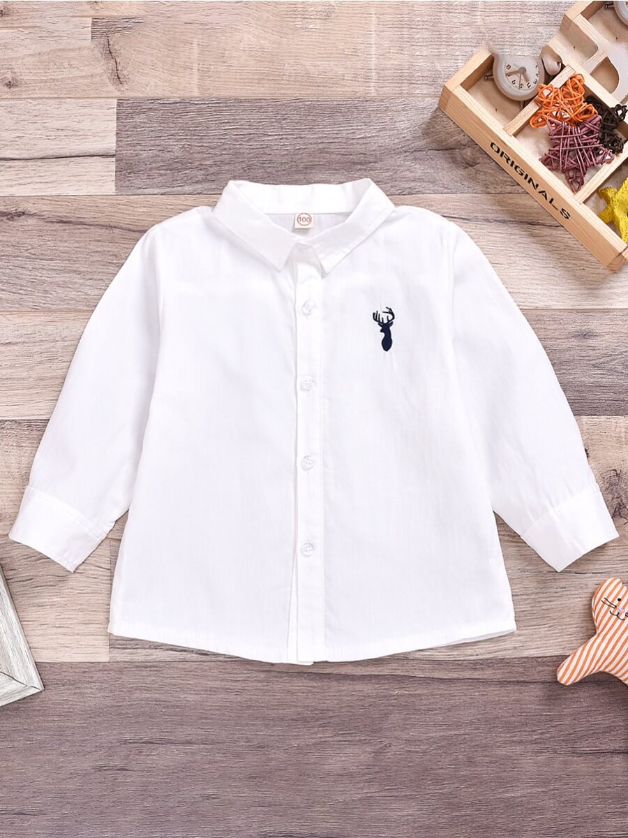 

Lovely Stylish Shirt Collar Print White Boy Shirt