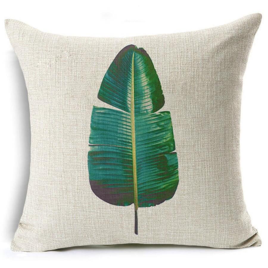 

Lovely Cosy Leaf Print Green Decorative Pillow Case