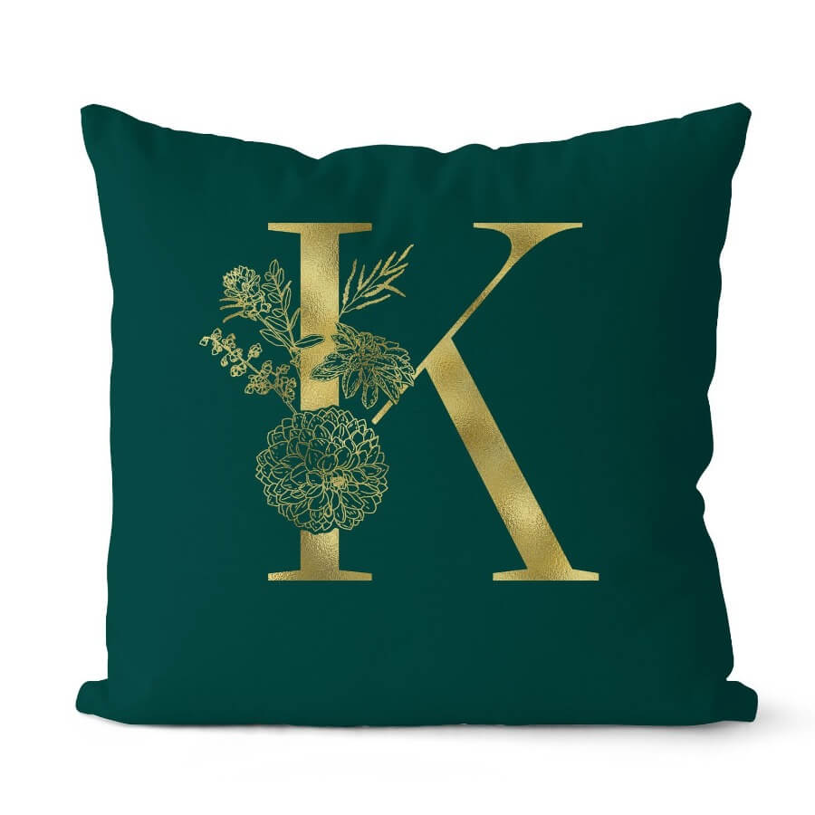 

Lovely Cosy Letter Print Blackish Green Decorative Pillow Case, Black green