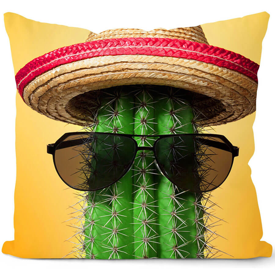 lovely Chic Plants Print Yellow Decorative Pillow Case