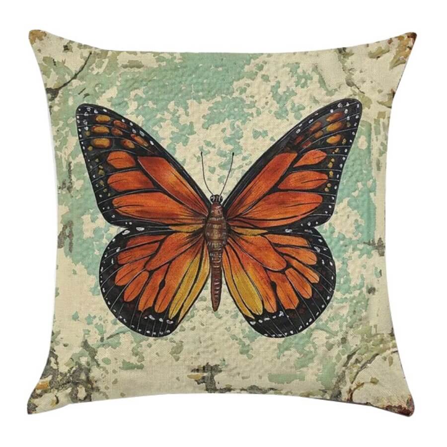 

Lovely Chic Butterfly Print Orange Red Decorative Pillow Case
