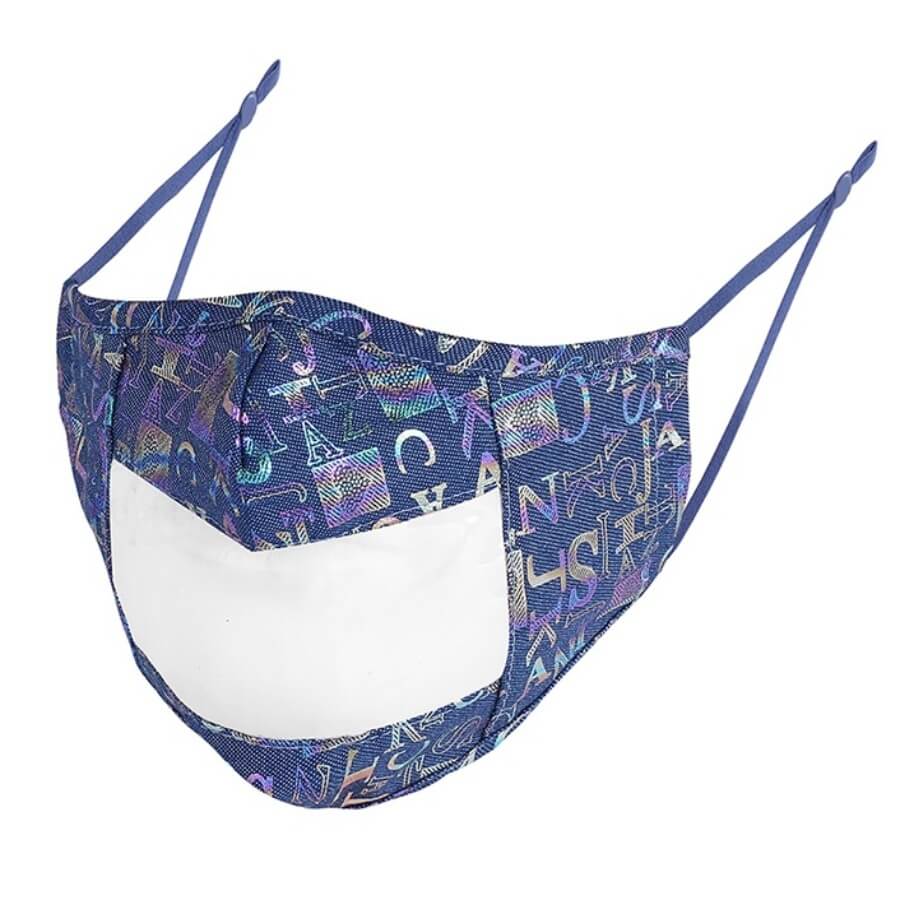 

Lovely Print See-through Blue Face Mask